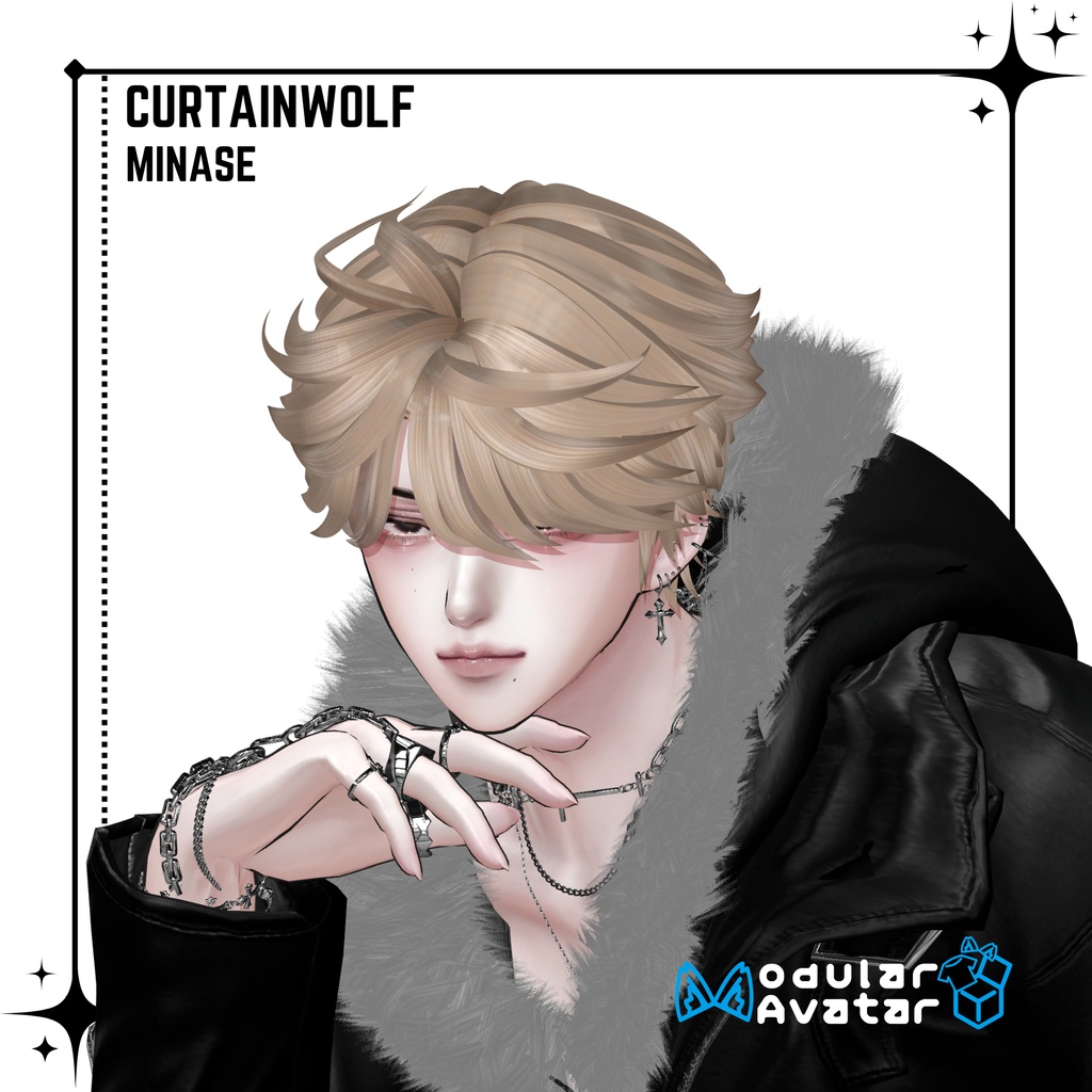 [VRC Hair] Curtain Wolf