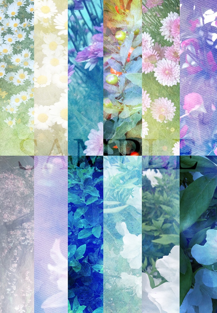 花と緑のテクスチャ