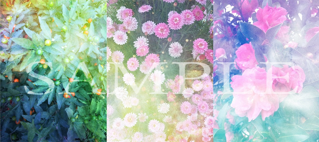 花と緑のテクスチャ