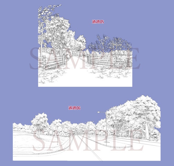 『道と空』背景素材7種セット