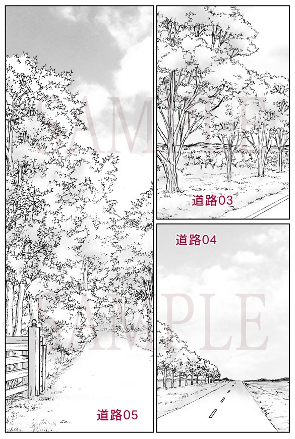 『道と空』背景素材7種セット