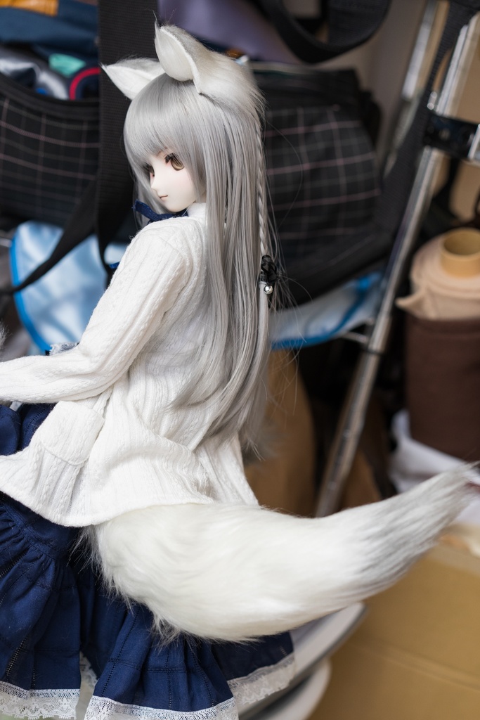 きつねセット　白/銀　60cm/40cm