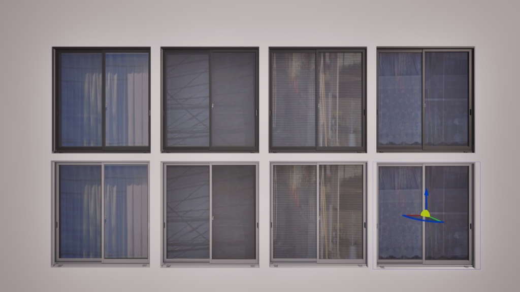 Twinmotion Decals Windows and Door SET デカール 窓・エントランスドアSET