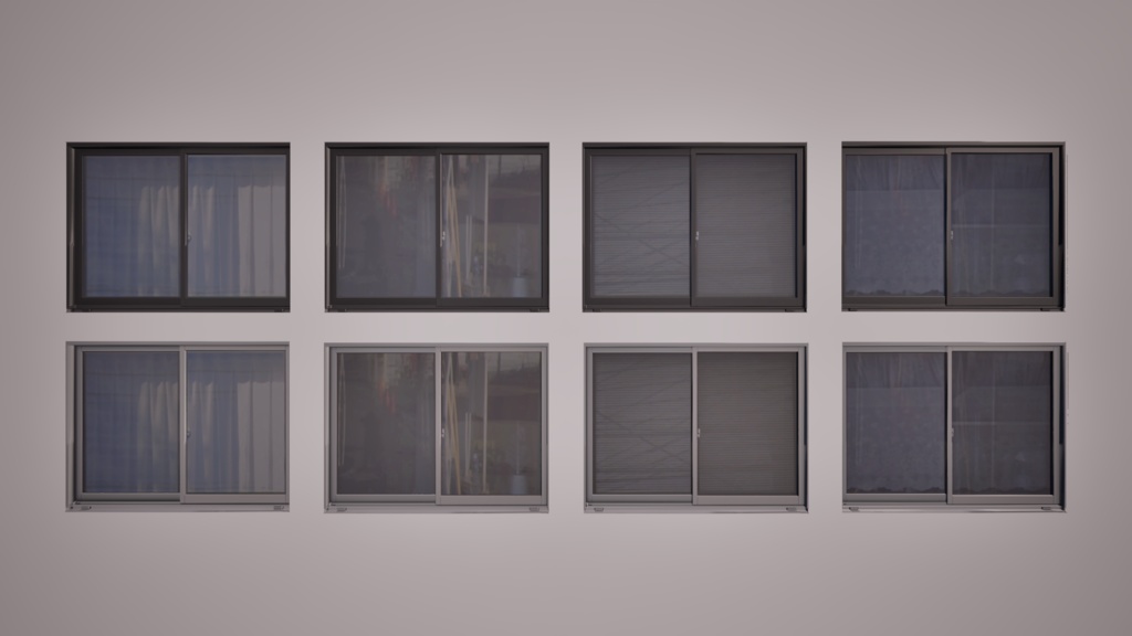 Twinmotion Decals Windows and Door SET デカール 窓・エントランスドアSET