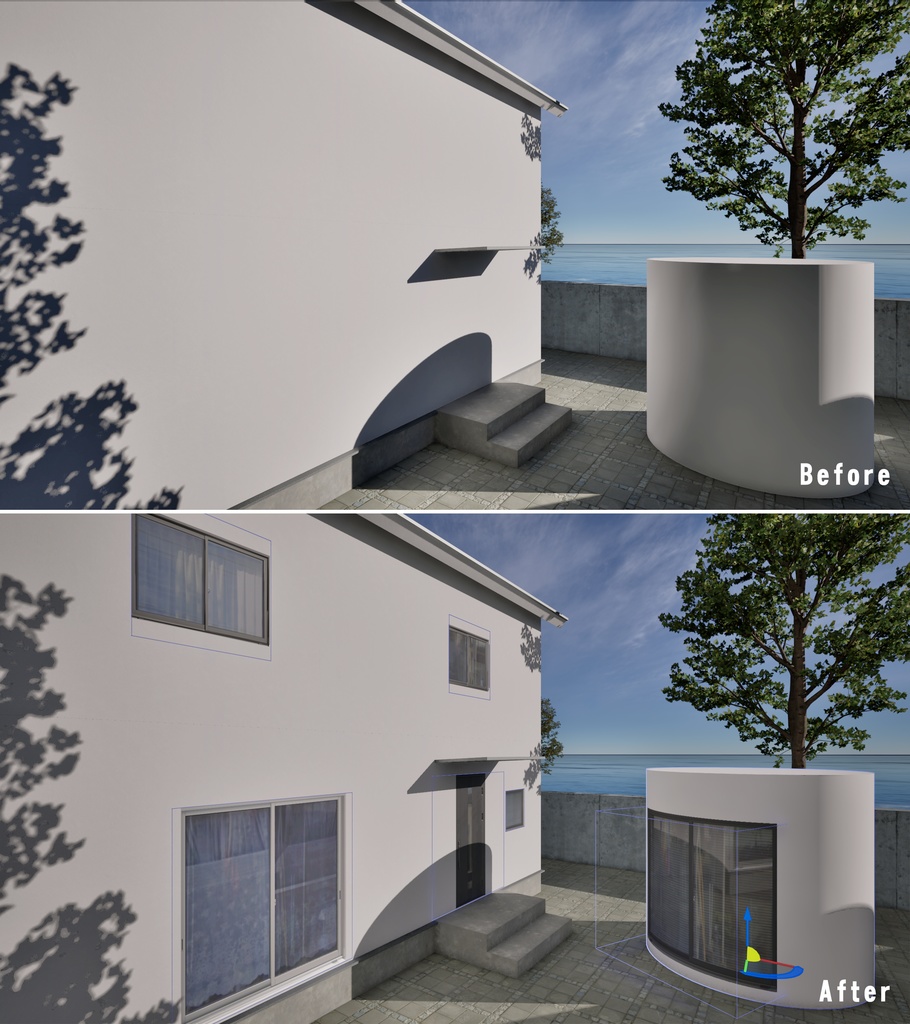 Twinmotion Decals Windows and Door SET  デカール 窓・エントランスドアSET