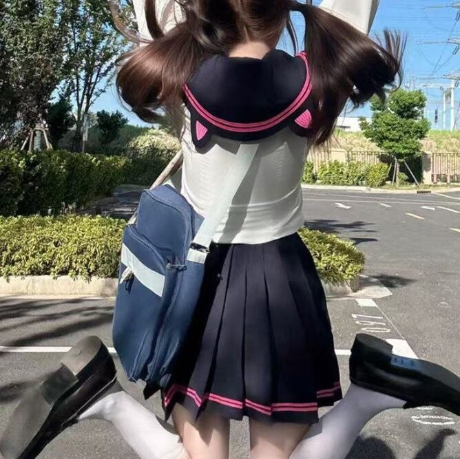 ゆめかわ♡選べる袖丈♪ピンクスカーフセーラー服 seifuku67