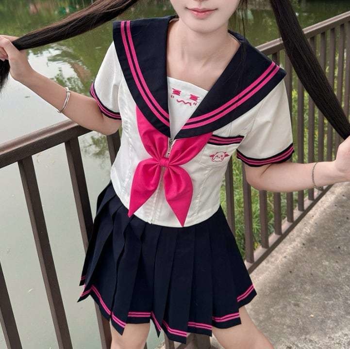 ゆめかわ♡選べる袖丈♪ピンクスカーフセーラー服 seifuku67