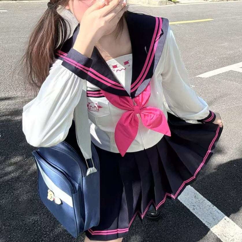 ゆめかわ♡選べる袖丈♪ピンクスカーフセーラー服 seifuku67