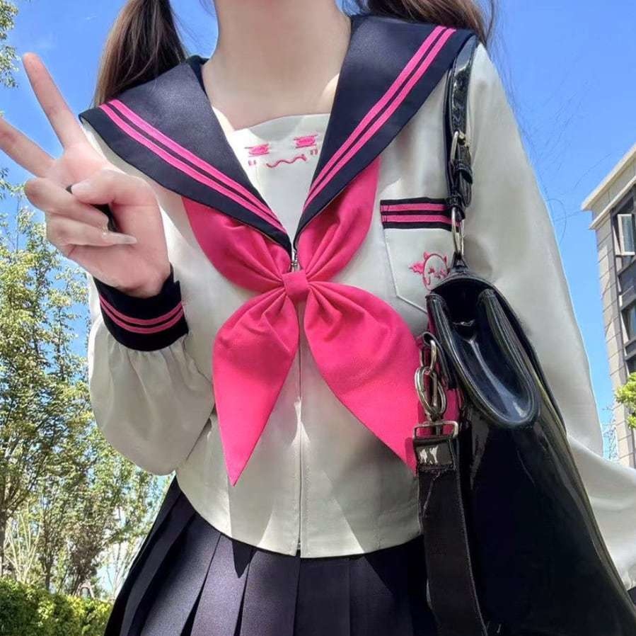 ゆめかわ♡選べる袖丈♪ピンクスカーフセーラー服 seifuku67