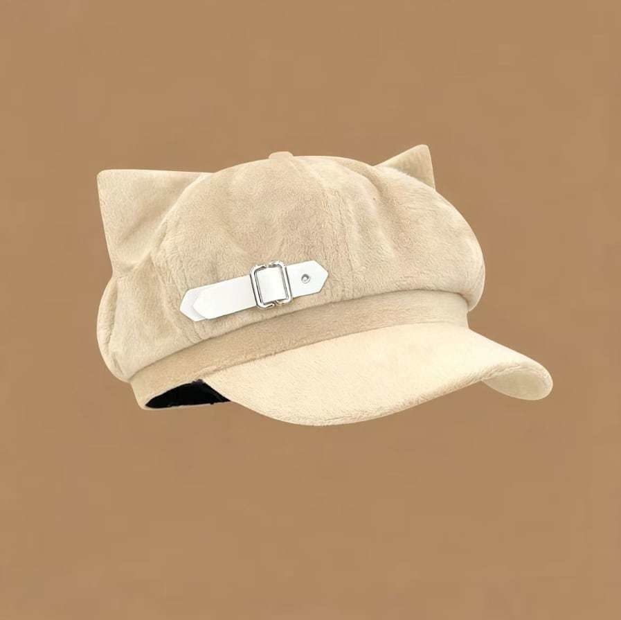 ゆめかわ♡全4カラー ベルト付き猫耳キャップ komono9