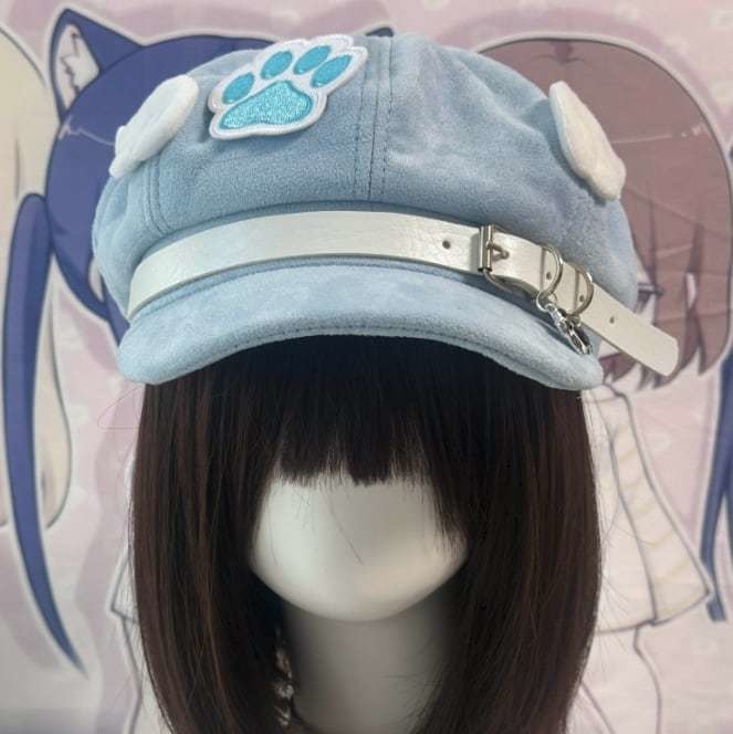 ゆめかわ♡全2カラー サブカル系肉球付きベレー帽 komono4