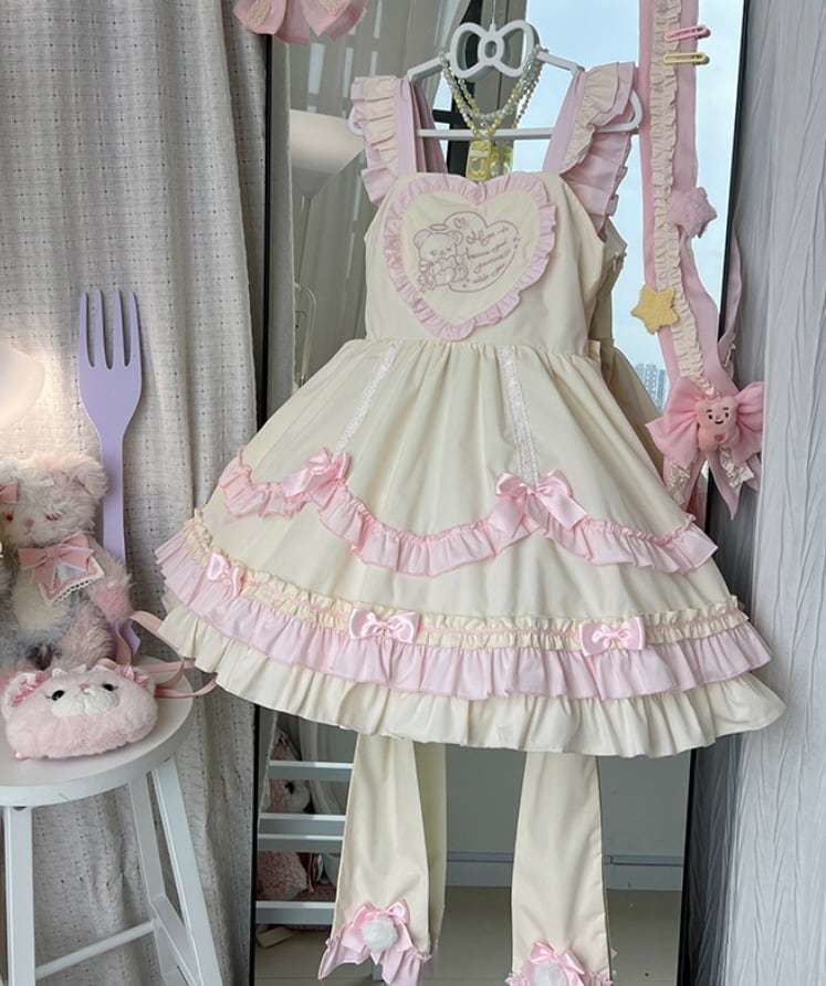 送料無料♡サッシュ&ヘアクリップ付きJSK wanpi124★