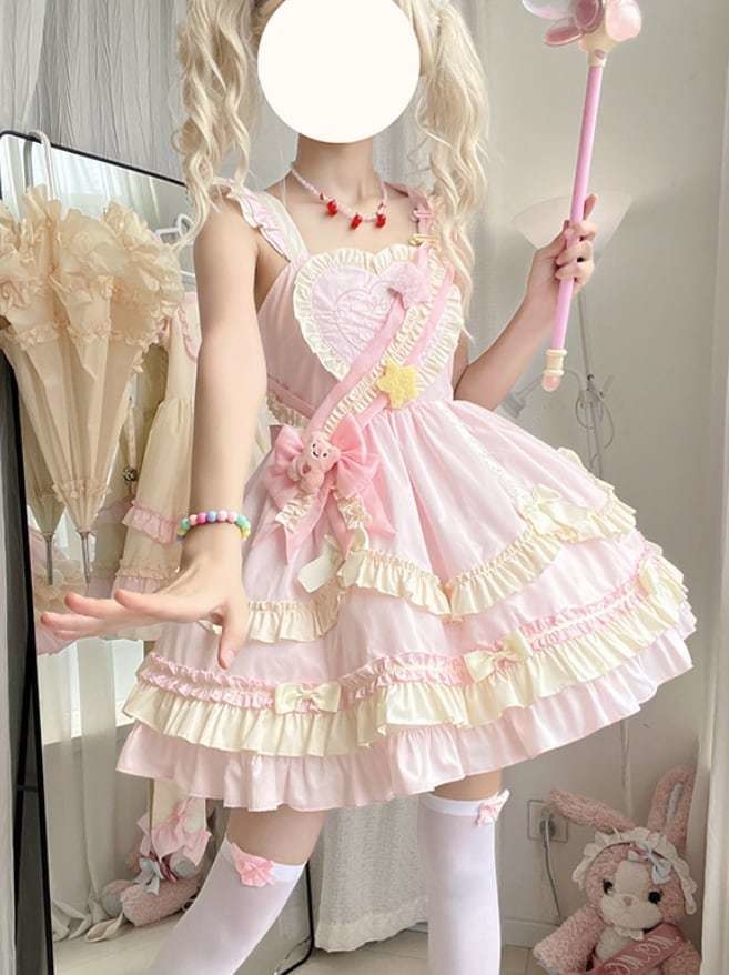 送料無料♡サッシュ&ヘアクリップ付きJSK wanpi124★