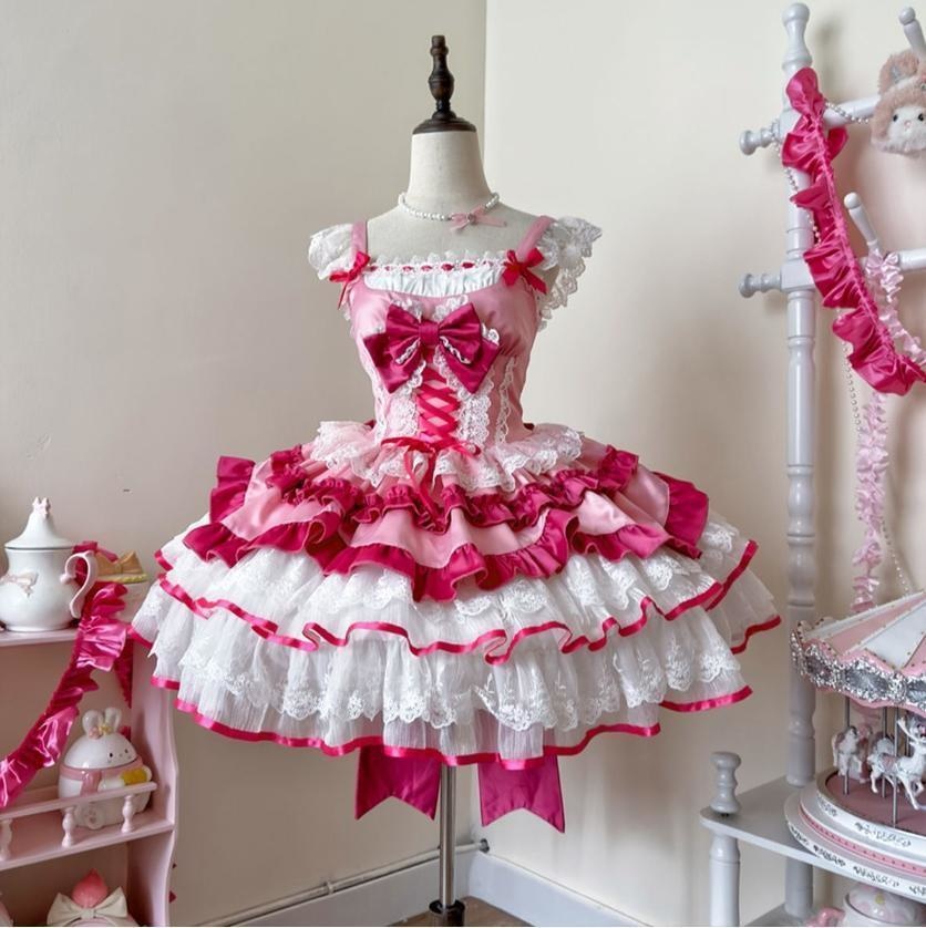 送料無料♡全2カラー バックリボン付き♪姫ロリちっくなジャンパースカート wanpi128★