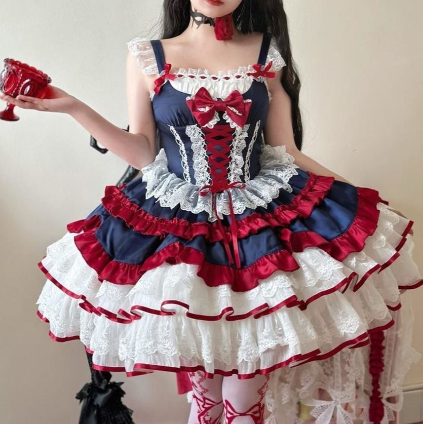 送料無料♡全2カラー バックリボン付き♪姫ロリちっくなジャンパースカート wanpi128★