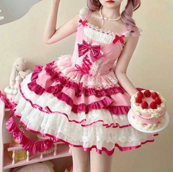 送料無料♡全2カラー バックリボン付き♪姫ロリちっくなジャンパースカート wanpi128★