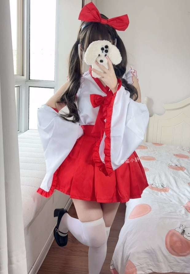 送料無料♡巫女さん風メイド服セット kos59★