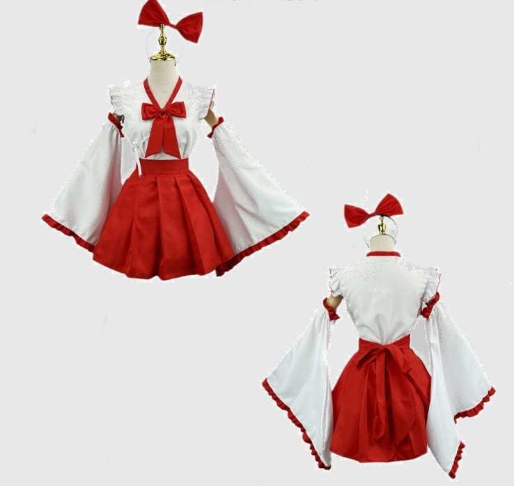 送料無料♡巫女さん風メイド服セット kos59★