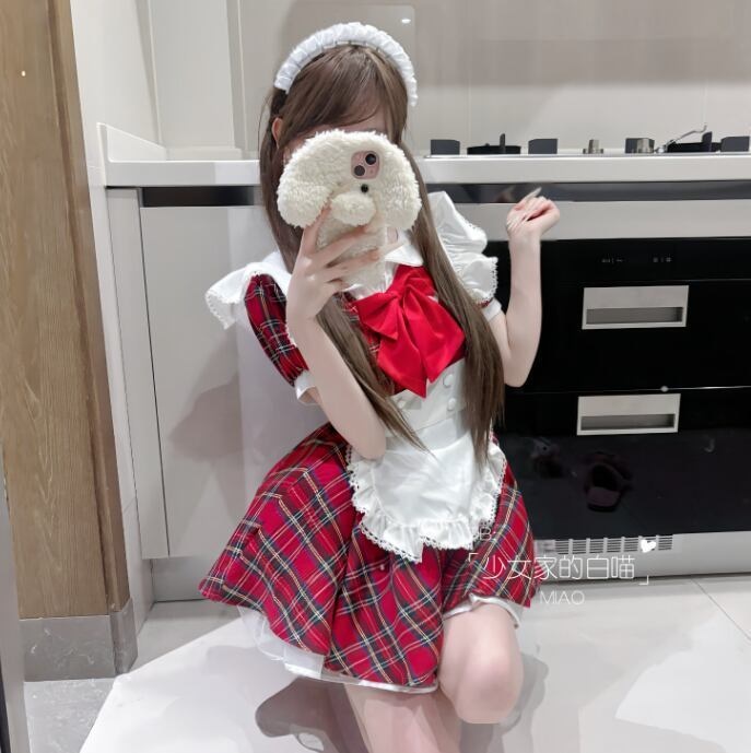 ゆめかわ♡レッドリボン付きメイド服セット kos30★