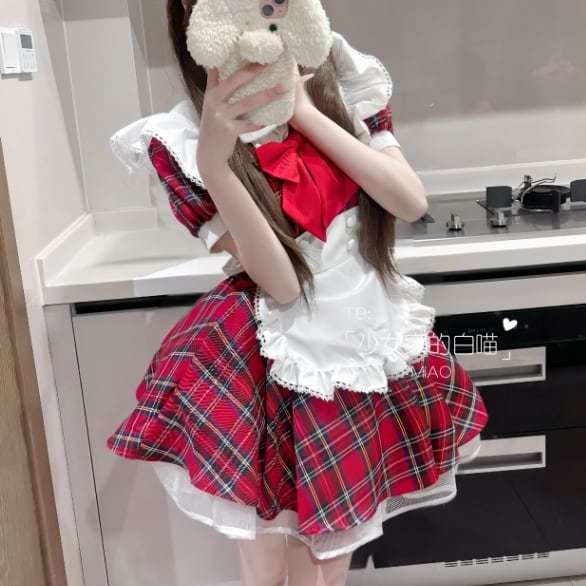 ゆめかわ♡レッドリボン付きメイド服セット kos30★