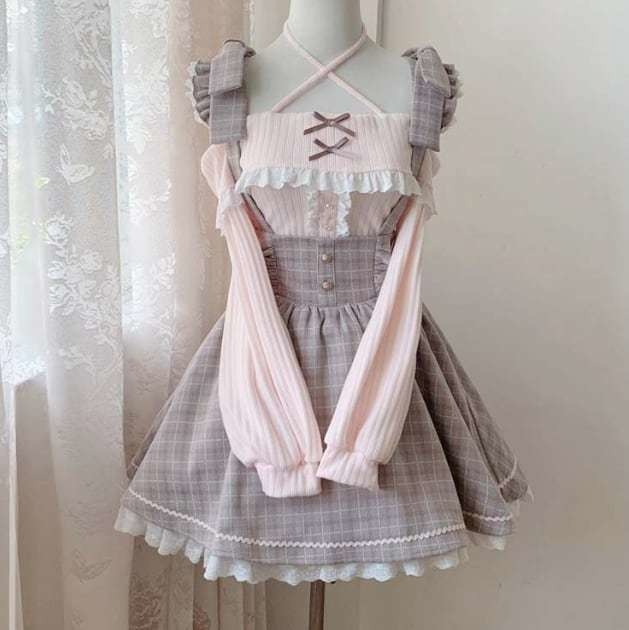 送料無料♡オフショルトップス&オーバーオールスカート set35★