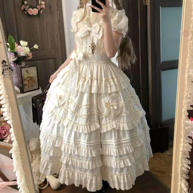 送料無料♡全3カラー ホワイトシュガーロング丈JSK wanpi100★