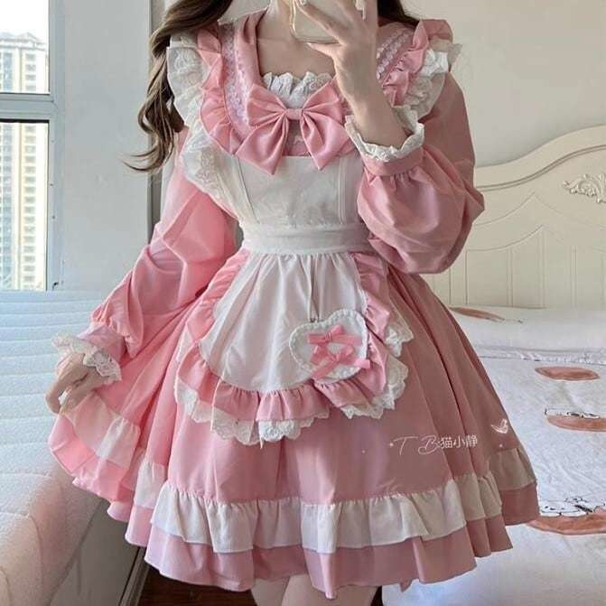 送料無料♡全２カラー セーラー襟メイド服　wanpi54★