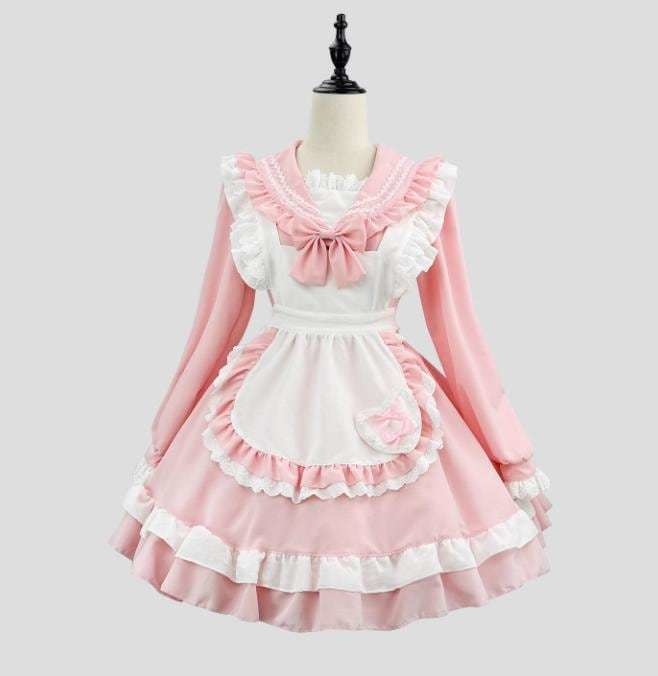 送料無料♡全2カラー セーラー襟メイド服 wanpi54★