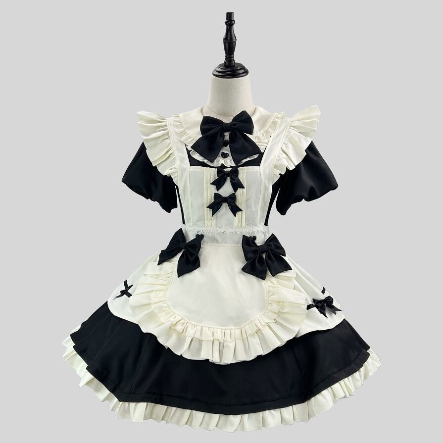 送料無料♡つけ袖付きフリルメイド服 kos34★