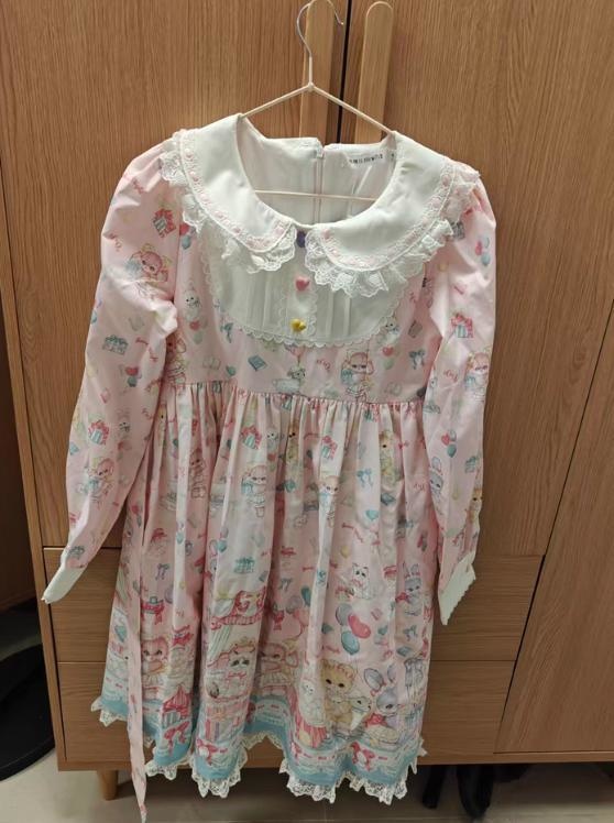 送料無料♡全2カラー ミモレ丈ロリィタワンピース wanpi10★