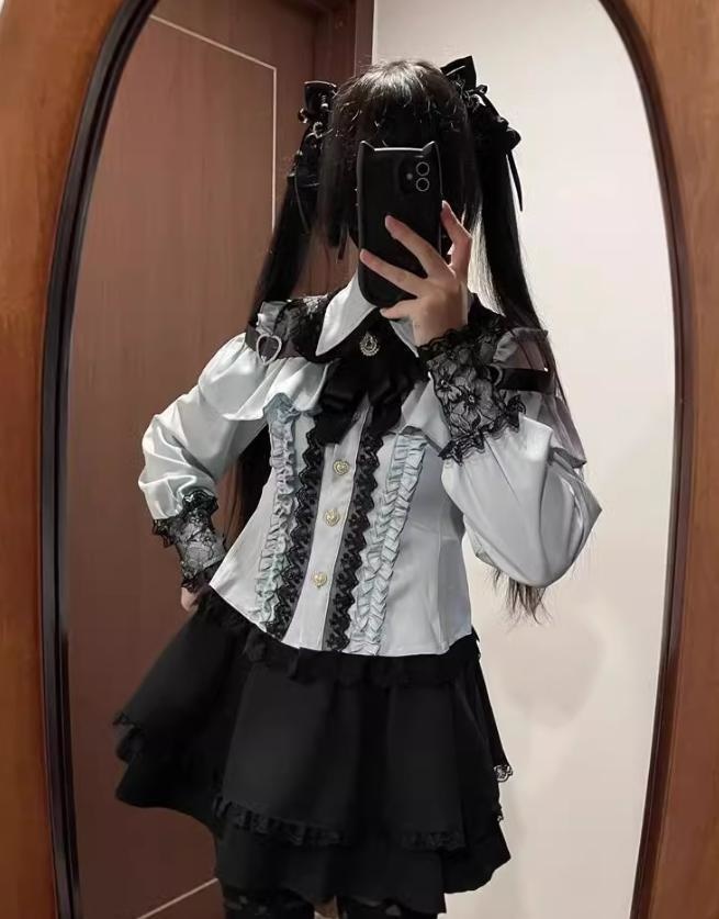 送料無料♡全3カラー 地雷系オフショルセットアップ set8★