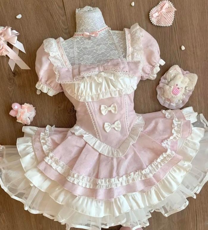 送料無料♡ハートエプロン付きフリルメイド服 kos70★