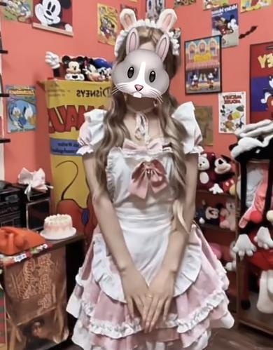 送料無料♡ハートエプロン付きフリルメイド服 kos70★