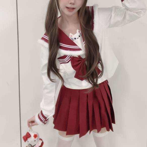 送料無料♡ボンボン付きねこねこセーラー服 seifuku65