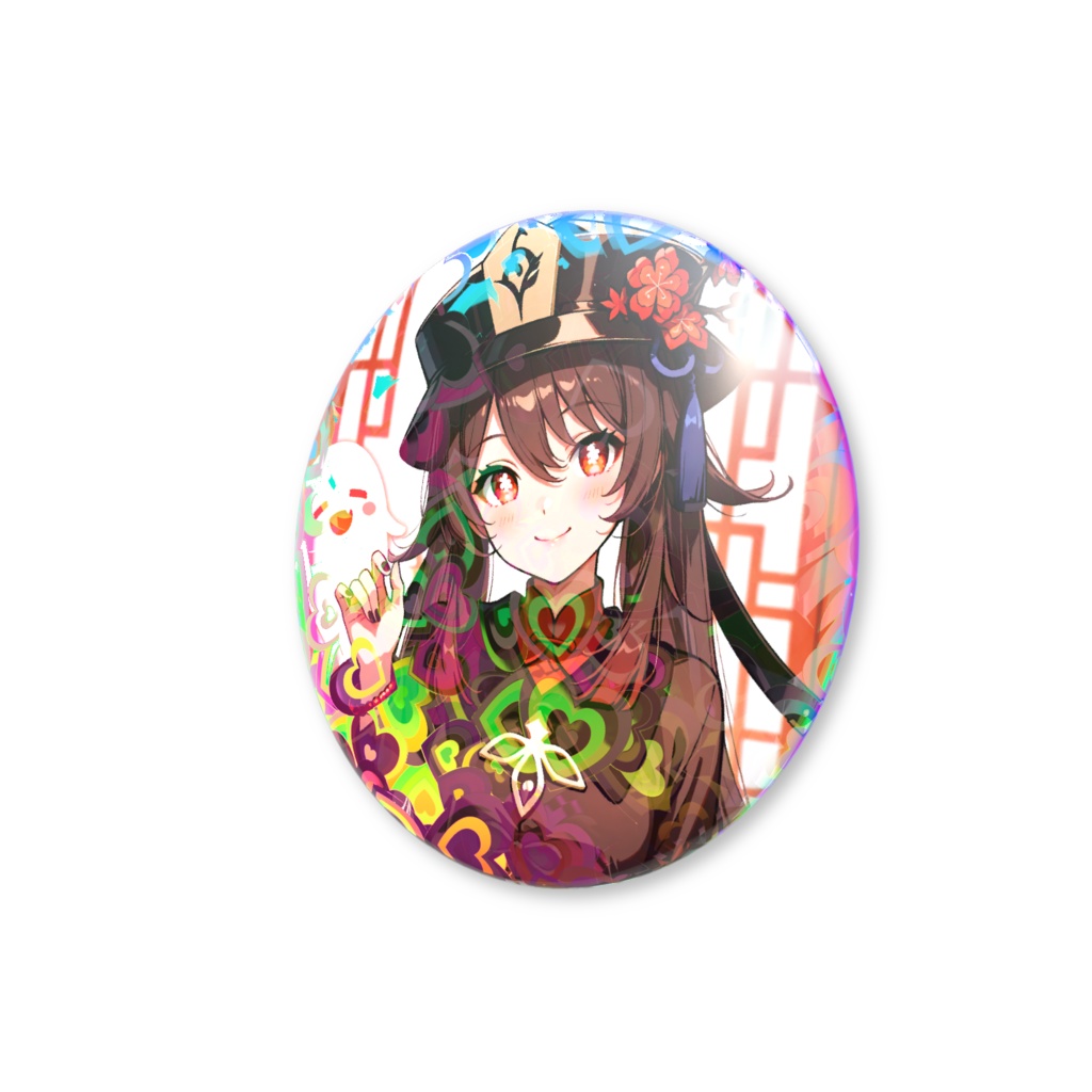 原神 胡桃 ホログラム缶バッジ