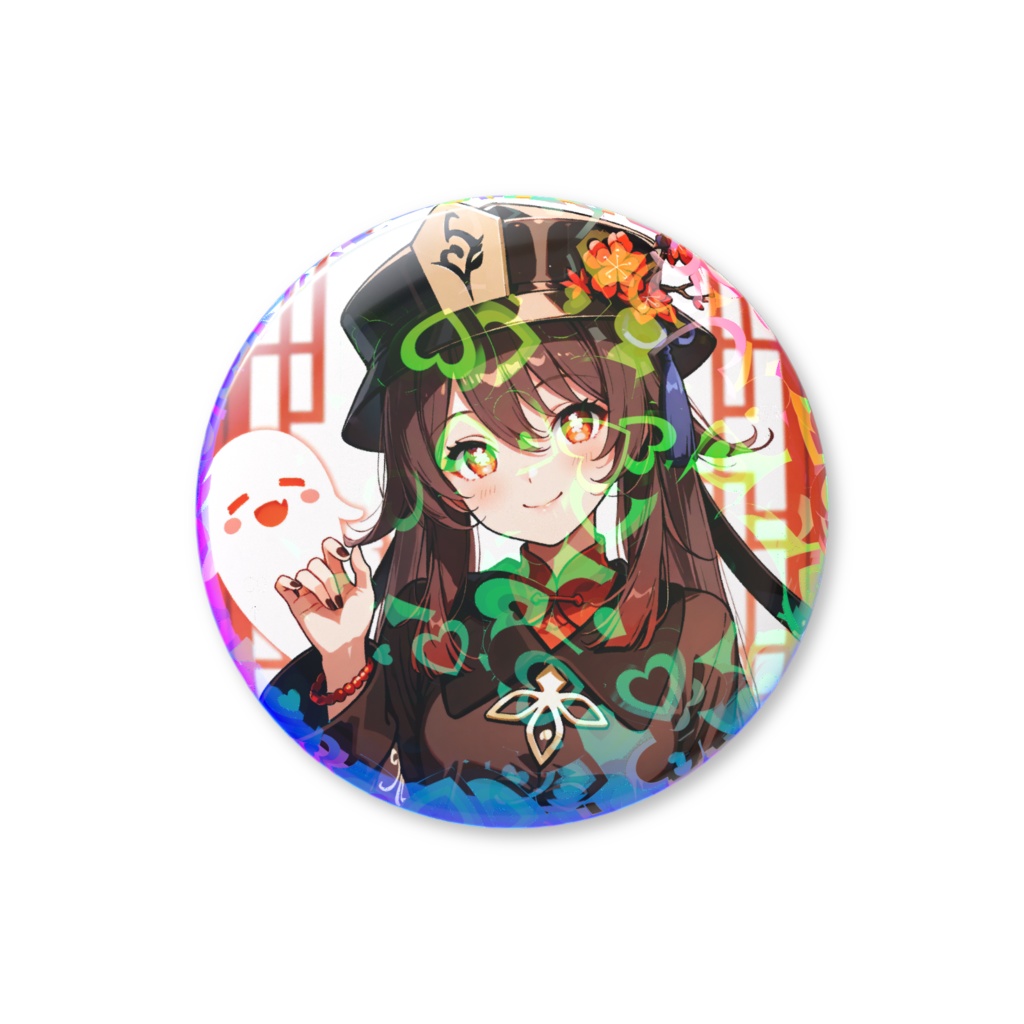 原神 胡桃 ホログラム缶バッジ
