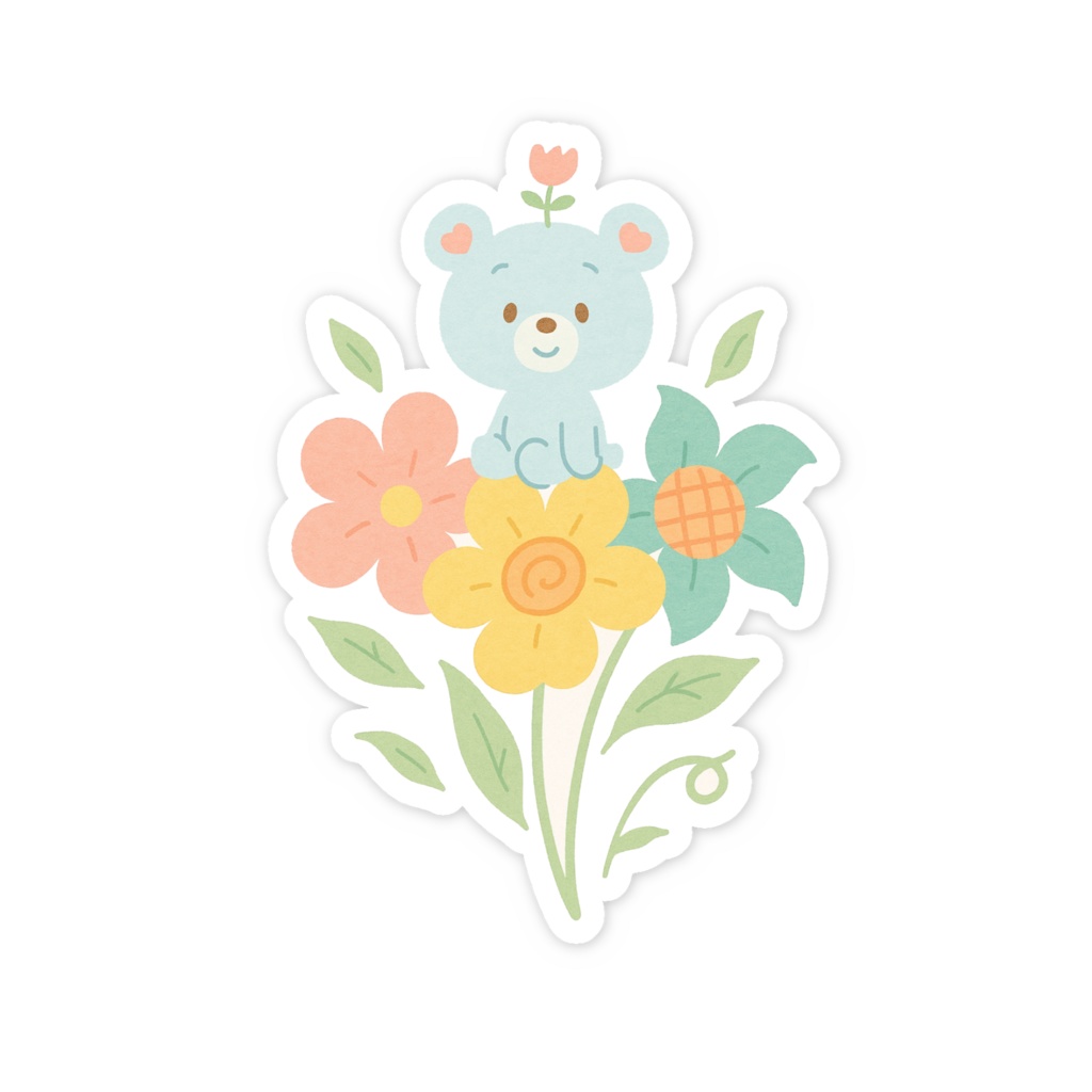 くまたくまきちろう ステッカー①