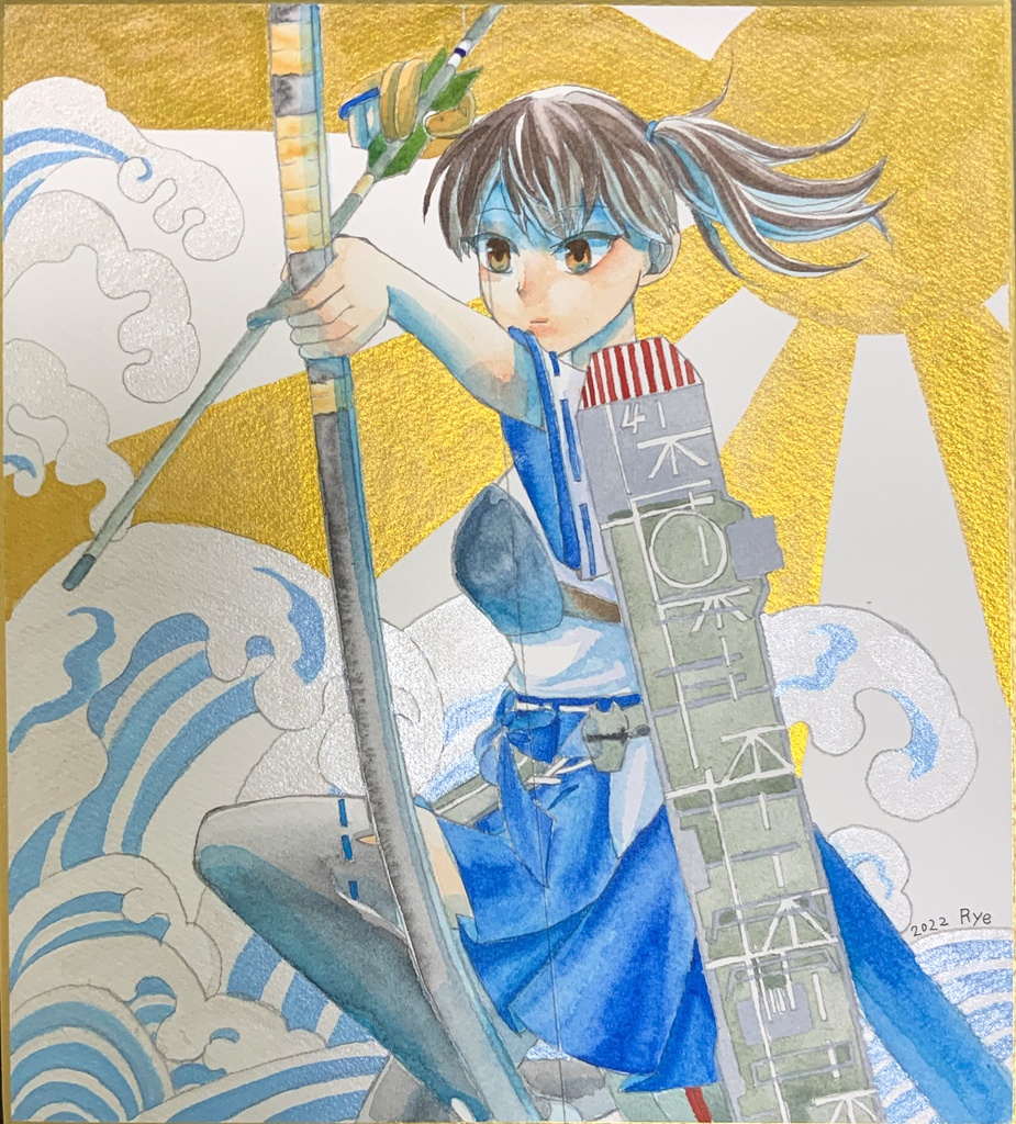 イラストリクエスト。オーダーイラスト。色紙大サイズ