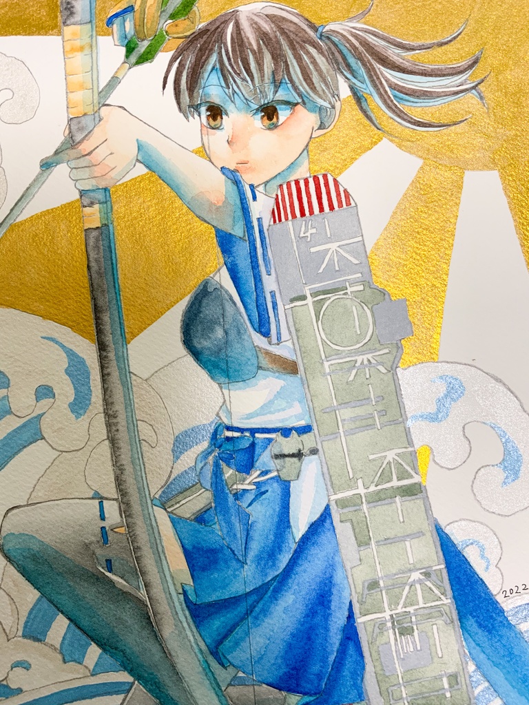 イラストリクエスト。オーダーイラスト。色紙大サイズ