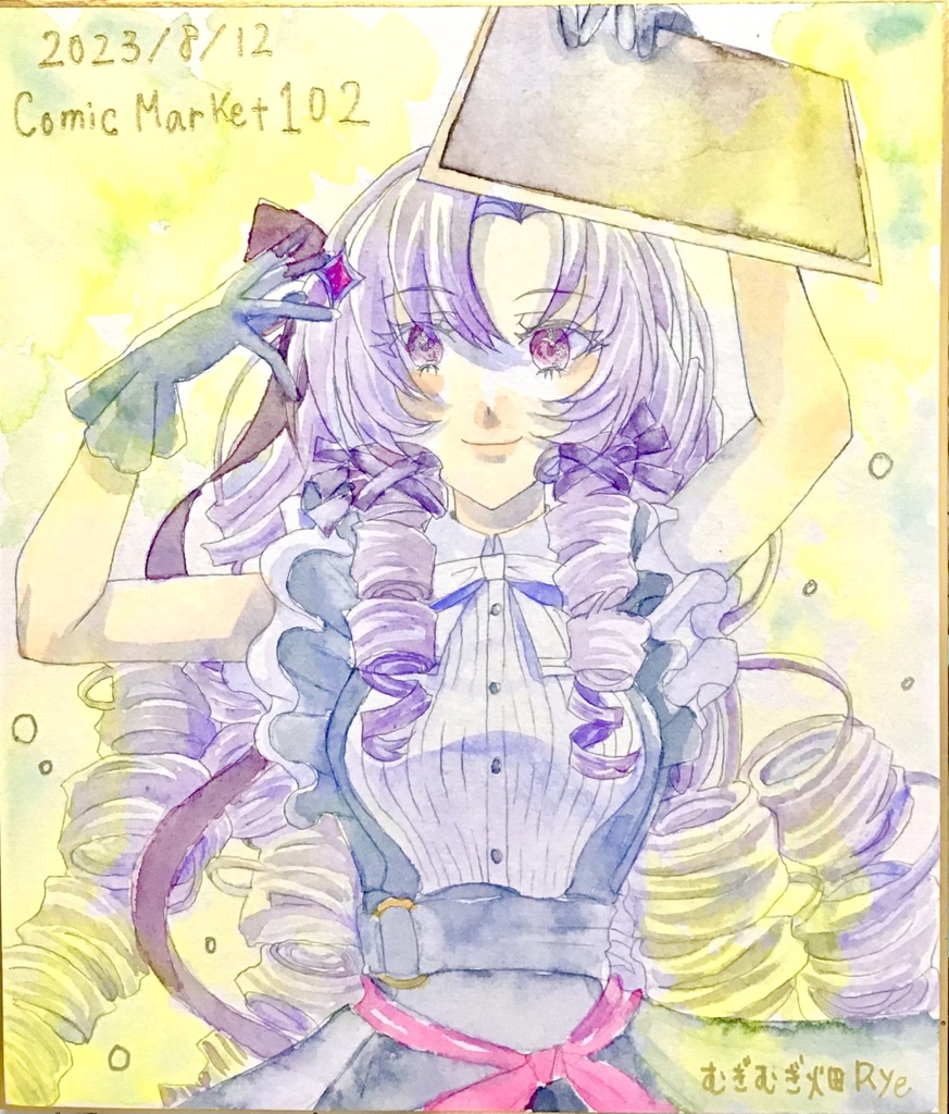 サロメ水彩原画色紙中サイズ