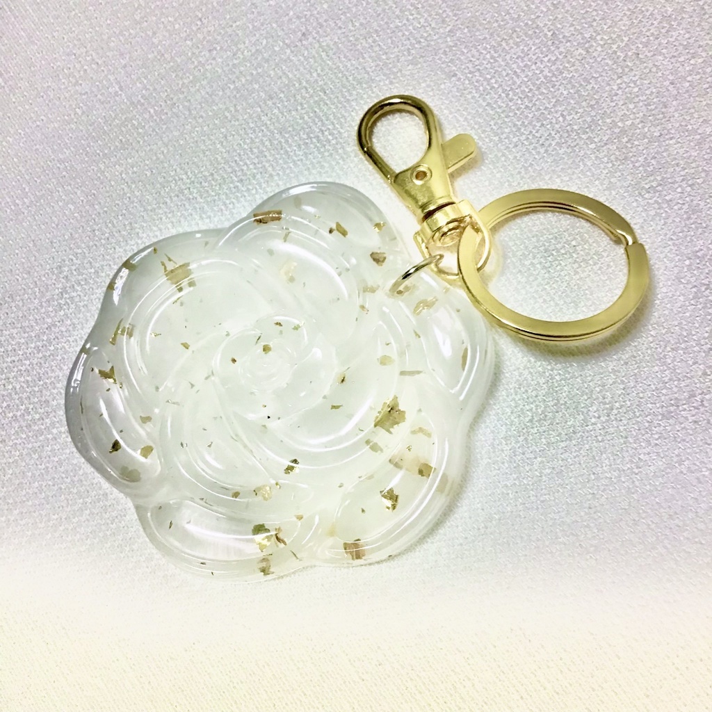 推しカラー二重リング付き薔薇ナスカンチャーム