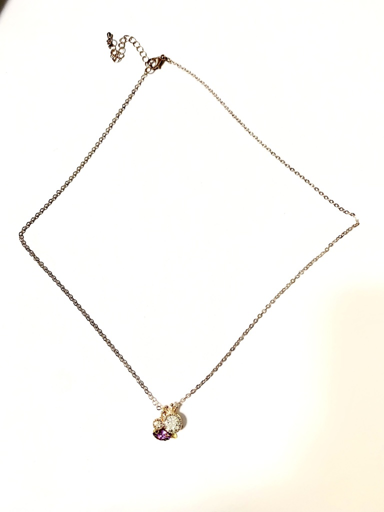 推しカラークラウンネックレスピンクゴールドチェーン