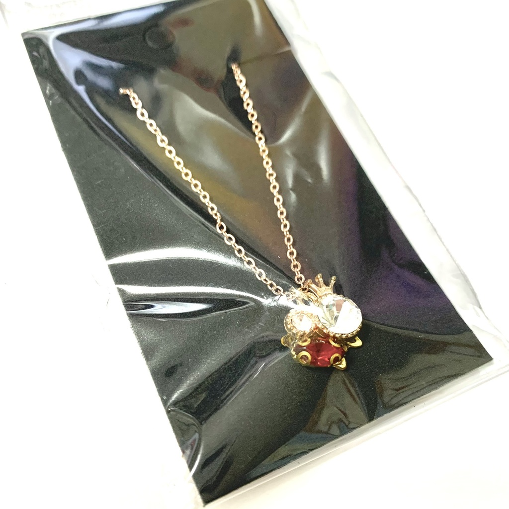 推しカラークラウンネックレスピンクゴールドチェーン