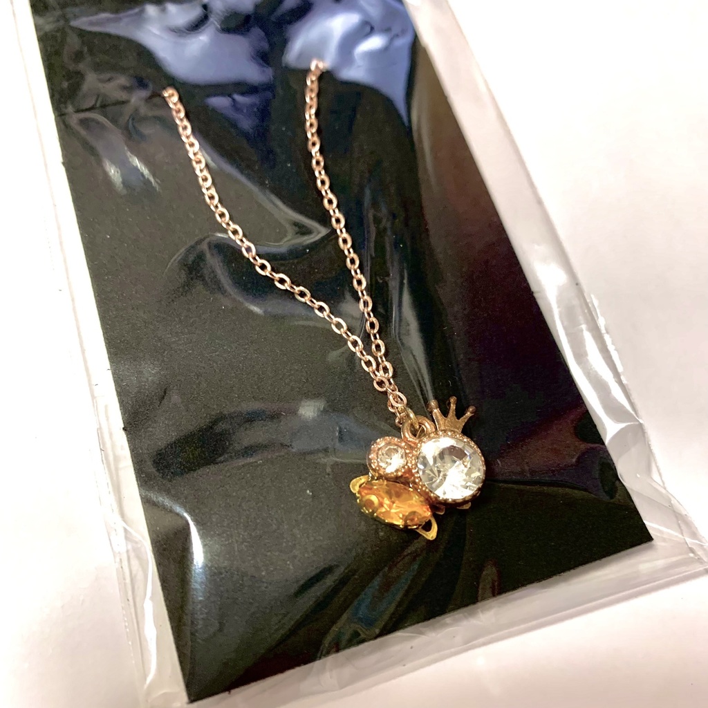 推しカラークラウンネックレスピンクゴールドチェーン