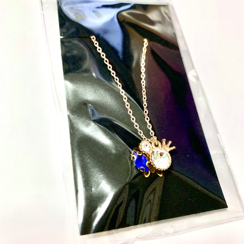 推しカラークラウンネックレスピンクゴールドチェーン