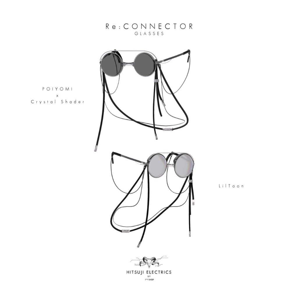 【4アバター対応】Re:CONNECTOR glasses【Grus/ユギ・ミヨ/桔梗/ゾメちゃん】