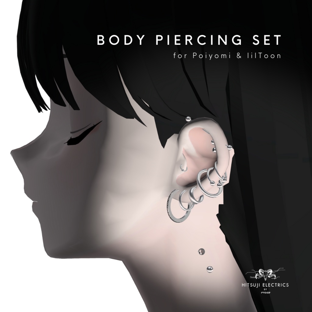 Body Piercing Set【VRChat向け/汎用モデル】