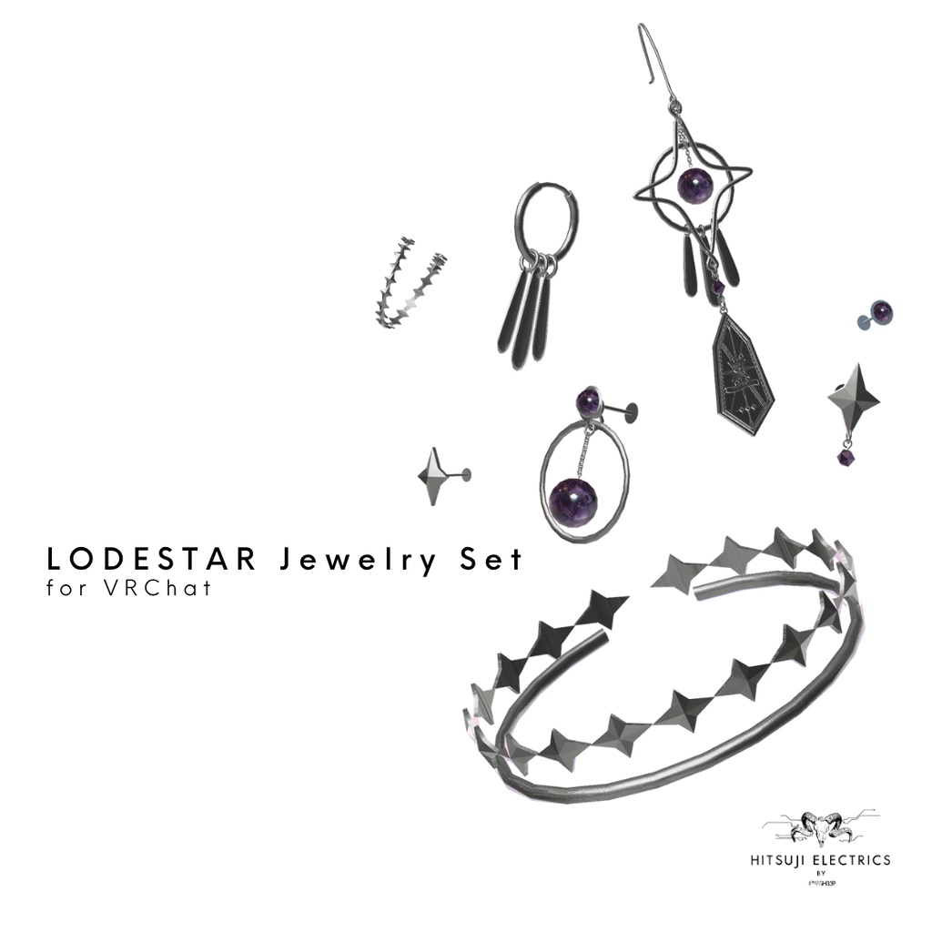 【6アバター対応】LODESTAR Jewelry Set 【しなの/ゾメちゃん/あのめあ/Lapwing/Sio/ルミナ】