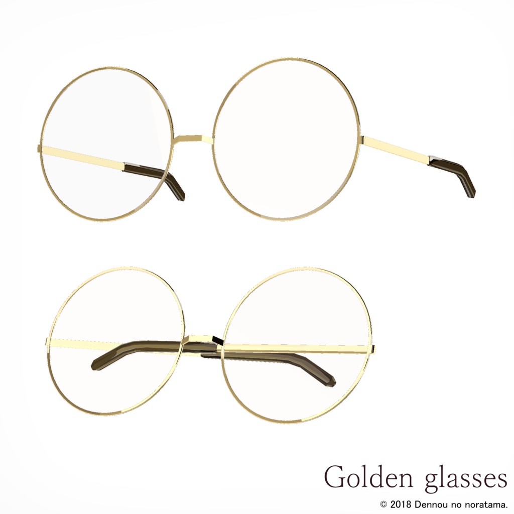 【３Dモデルアクセサリ】 - Golden glasses -