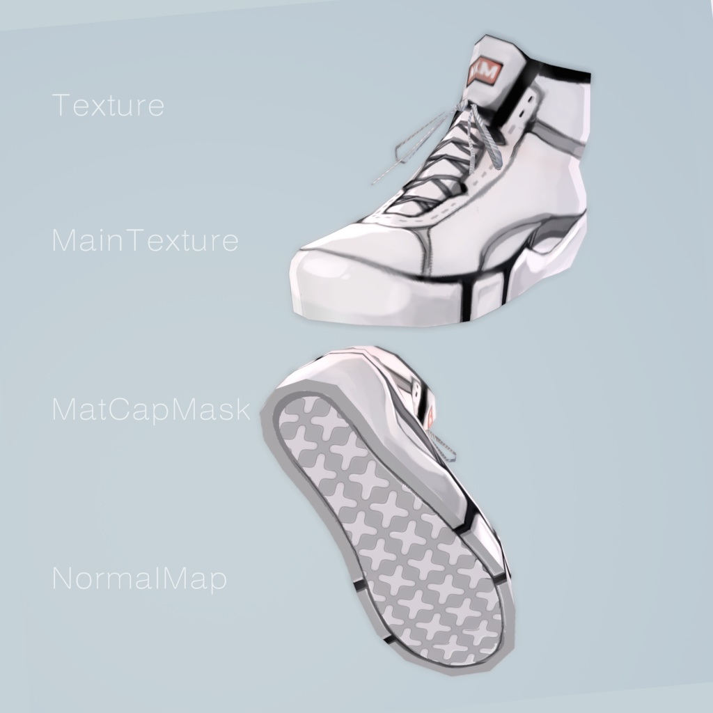 【3Dモデル 】Vroid base sneakers -Low&High- / Texture&3DModel